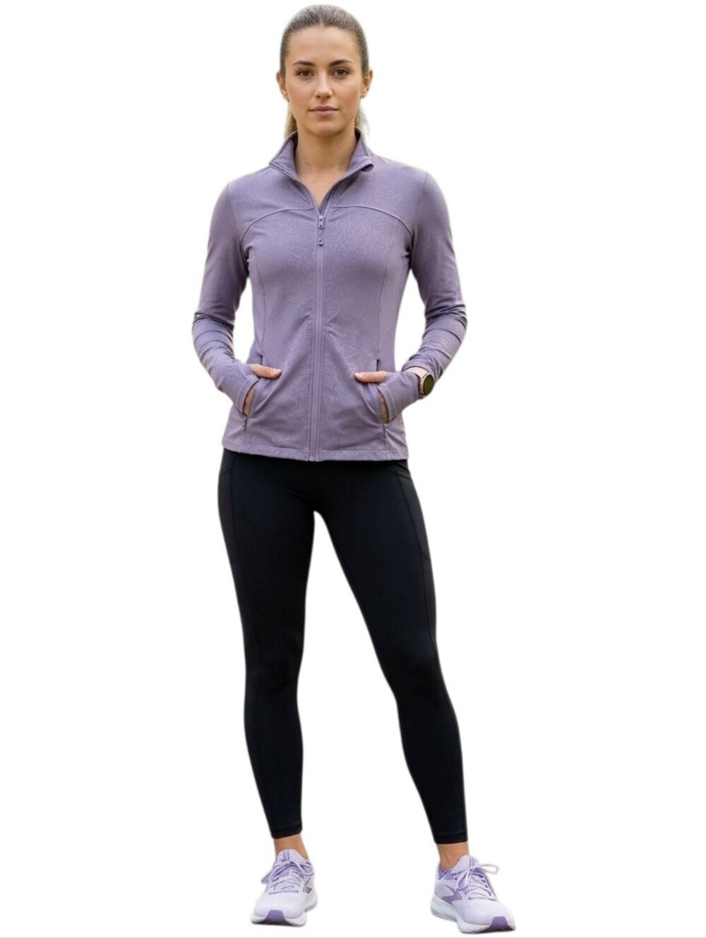 #154 Sm QUEENIEKE Women's Lavender Full-Zip Athletic Jacket P2p17 L26 Euc